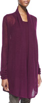 Thumbnail for your product : Donna Karan Cashmere Mesh Drape-Front Cozy Cardigan, Berry