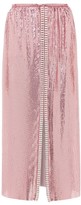 Thumbnail for your product : Paco Rabanne Crystal-embellished Chainmail Midi Skirt - Pink