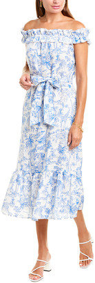 tory burch linen ruffle dress