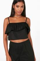 Thumbnail for your product : boohoo Woven Off Shoulder Crop and Trouser