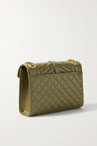 Thumbnail for your product : Saint Laurent Envelope Medium Quilted Textured-leather Shoulder Bag - Green