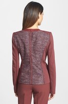 Thumbnail for your product : Lafayette 148 New York 'Drina' Leather Trim Tweed & Ponte Jacket