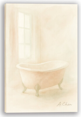 Blush Serenity – Minimalist Bathtub Canvas Wall Art