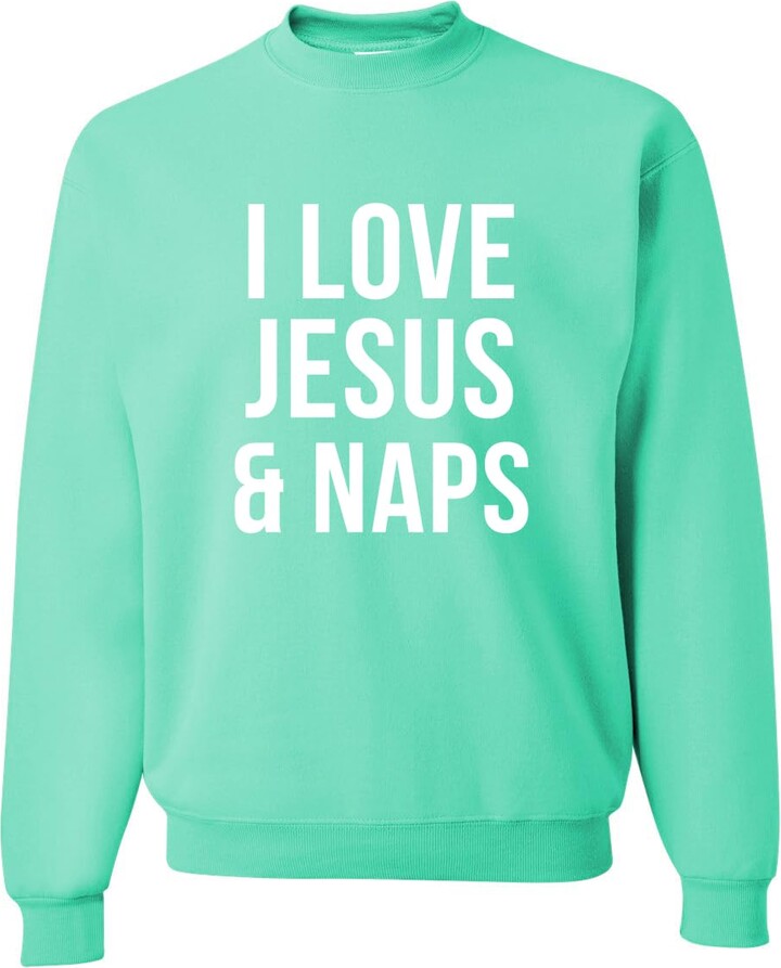 Wild Bobby I Love Jesus and Naps Inspirational/Christian Unisex Crewneck Sweatshirt