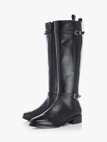 Thumbnail for your product : Dune Top Leather Double Buckle Knee High Boots