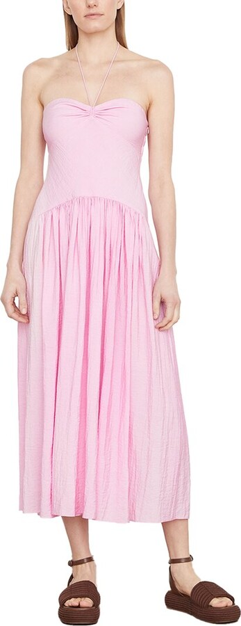 Vince Ruched Halter Neck Dress