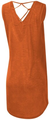 Women's G-III 4Her by Carl Banks Texas Orange Texas Longhorns Game Time Burnout Cover-Up V-Neck Dress