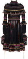Thumbnail for your product : Alexander McQueen Ruffled Metallic Crochet-knit Silk-blend Dress