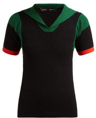 Proenza Schouler Ribbed Cotton-blend Sweater - Womens - Black Multi