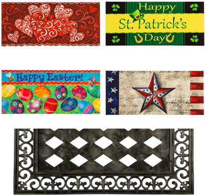 Evergreen Enterprises, Inc 22 in. x 10 in. Spring Holiday Sassafras Switch Mat Collection w/ Decorative Rubber Frame