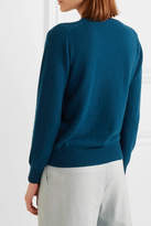Thumbnail for your product : Lingua Franca - Give Peace A Chance Embroidered Cashmere Sweater - Teal