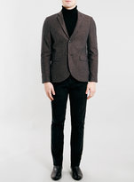Thumbnail for your product : Topman Brown Textured Skinny Fit Blazer