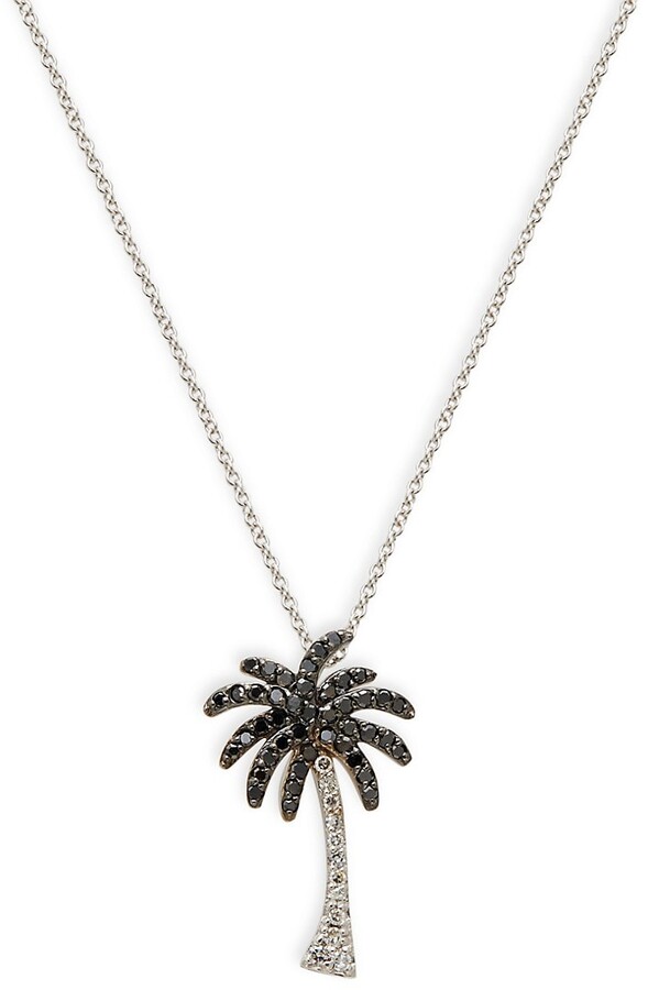 Jewels Obsession Palm Tree Necklace 14K Yellow Gold-plated 925 Silver Palm Tree Pendant with 18 Necklace 