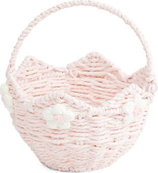 TJMAXX Paper Broken Egg Shaped Easter Basket With Daisy Details