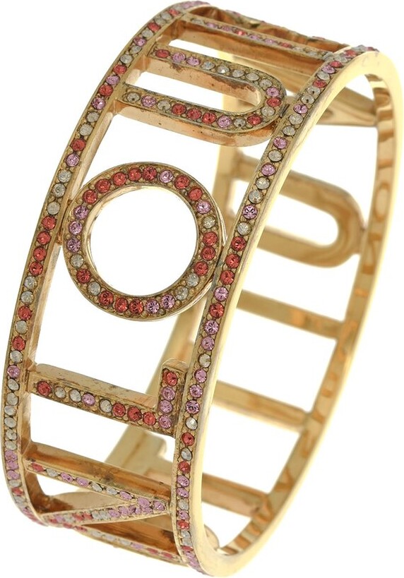 Louis Vuitton Lock Me Manchette Gold Tone Wide Cuff Bracelet