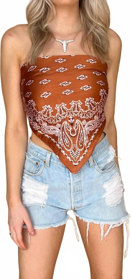Magic Bandana Scarf Top In Brown