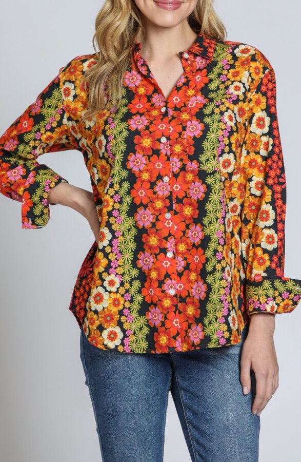 APNY Print Cotton Button-Up Shirt