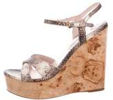 Thumbnail for your product : Miu Miu Snakeskin Leather Wedges
