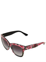 Thumbnail for your product : Dolce & Gabbana Rose Print Acetate Squared Sunglasses