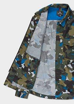 Paul Smith Men's Khaki Camouflage Cotton-Twill Shirt Jacket