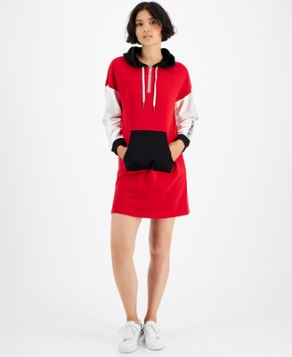 Tommy Jeans Women's Colorblocked Dropped-Shoulder Hoodie Dress