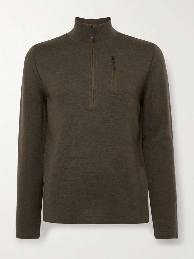 Aztech Mountain Matterhorn Shell-Trimmed Wool Half-Zip Sweater