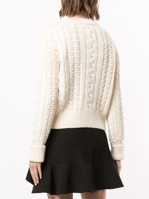 Chanel Pre Owned CC cable knit cardigan