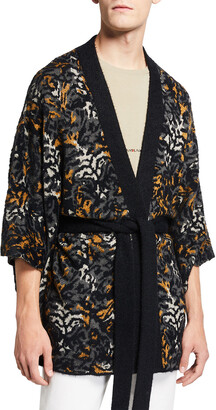 Saint Laurent Men's Tiger-Print Kimono - ShopStyle Outerwear
