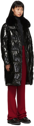 Yves Salomon Black Fur & Down Four Coat