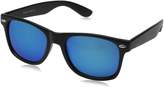 Thumbnail for your product : Zerouv ZV-8025-04 Retro Matte Black Horned Rim Flash Colored Lens Sunglasses