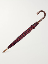 Thumbnail for your product : Francesco Maglia Striped Chestnut Wood-Handle Umbrella