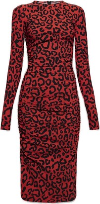 Dolce & Gabbana Leopard-Printed Jersey Midi Dress