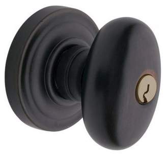 Baldwin 5225.102.ENTR Egg Entry Knob with Classic Rose, Oil Rubbed Bronze, 1-Pack by Baldwin