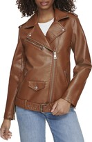 Thumbnail for your product : Levi's Women's Oversized Faux Leather Belted Motorcycle Jacket (Standard & Plus Sizes)