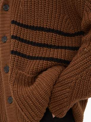 Rochas Wish Striped Wool Cardigan - Mens - Brown