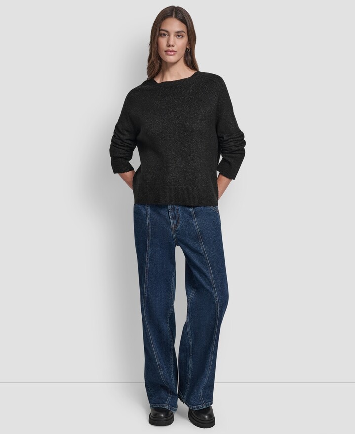 DKNY Women's Crewneck Long-Sleeve Sweater