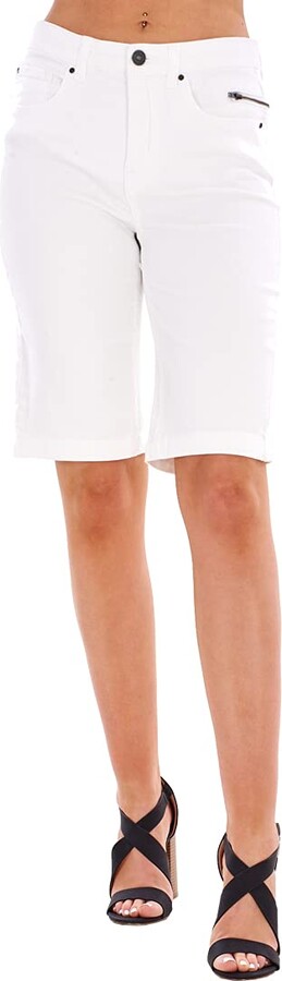 white stretch shorts
