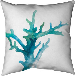 Set of 2 Throw Pillow Covers 18x18 Inch Indigo Ocean Coral