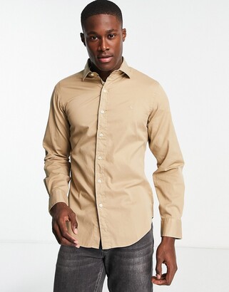Mens Shirts Polo Ralph Lauren Shirts Polo Ralph Lauren 4d Stretch Poplin Shirt in Tan Save 57% Brown for Men 