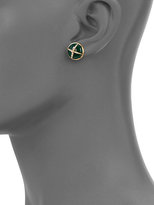 Thumbnail for your product : Elizabeth and James Northern Star Green Agate & Pavé White Topaz Stud Earrings
