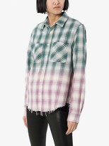 Thumbnail for your product : Amiri Raw Hem Check Ombre Shirt
