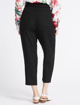 Thumbnail for your product : Marks and Spencer PETITE Linen Rich Tapered Leg Trousers