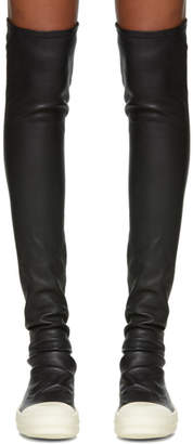 Rick Owens Black and White Stocking Thigh-High Boots