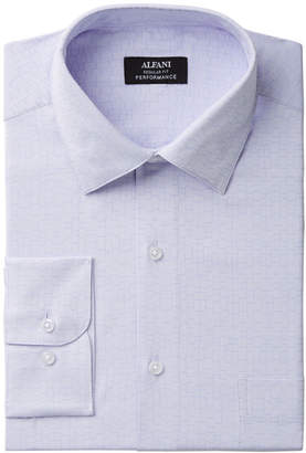 Alfani Men's Classic/Regular Fit Performance Stretch Easy-Care Maze Texture Dress Shirt, Created for Macy's