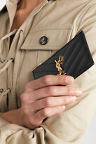 Thumbnail for your product : Saint Laurent Monogramme Small Quilted Textured-leather Wallet - Black