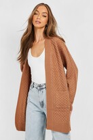 Thumbnail for your product : boohoo Cable Cardigan With Pockets