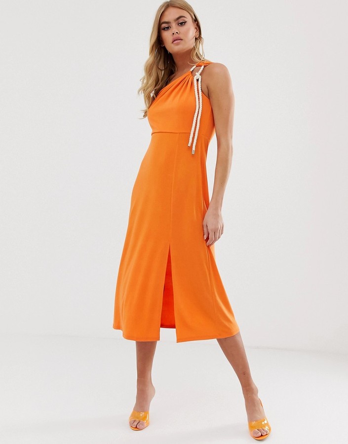 slinky one shoulder dress