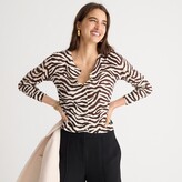 Thumbnail for your product : J.Crew Classic merino wool cardigan sweater in zebra stripe