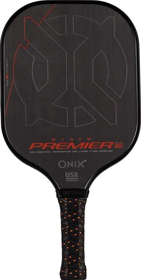 Onix Sports Evoke Premier Raw Carbon 10 mm Pickleball Paddle, Black