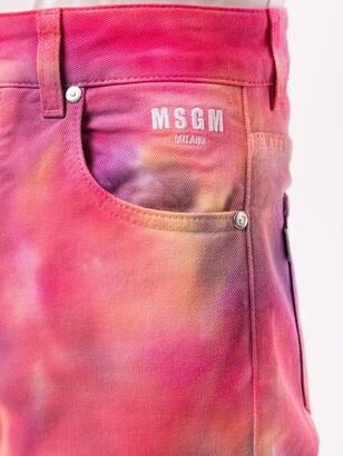 MSGM Tie-Dye Cropped Jeans